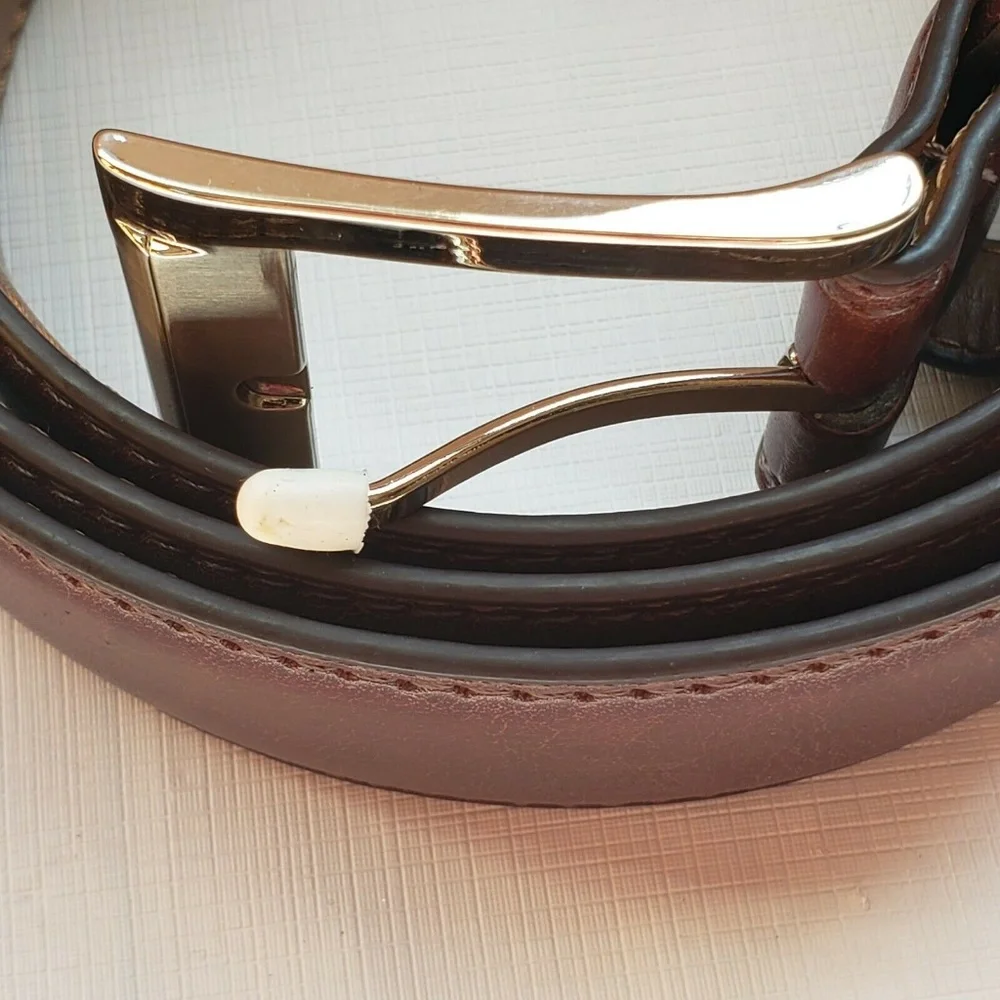 Izod Genuine Leather Belt Men's Brown Size 48 New